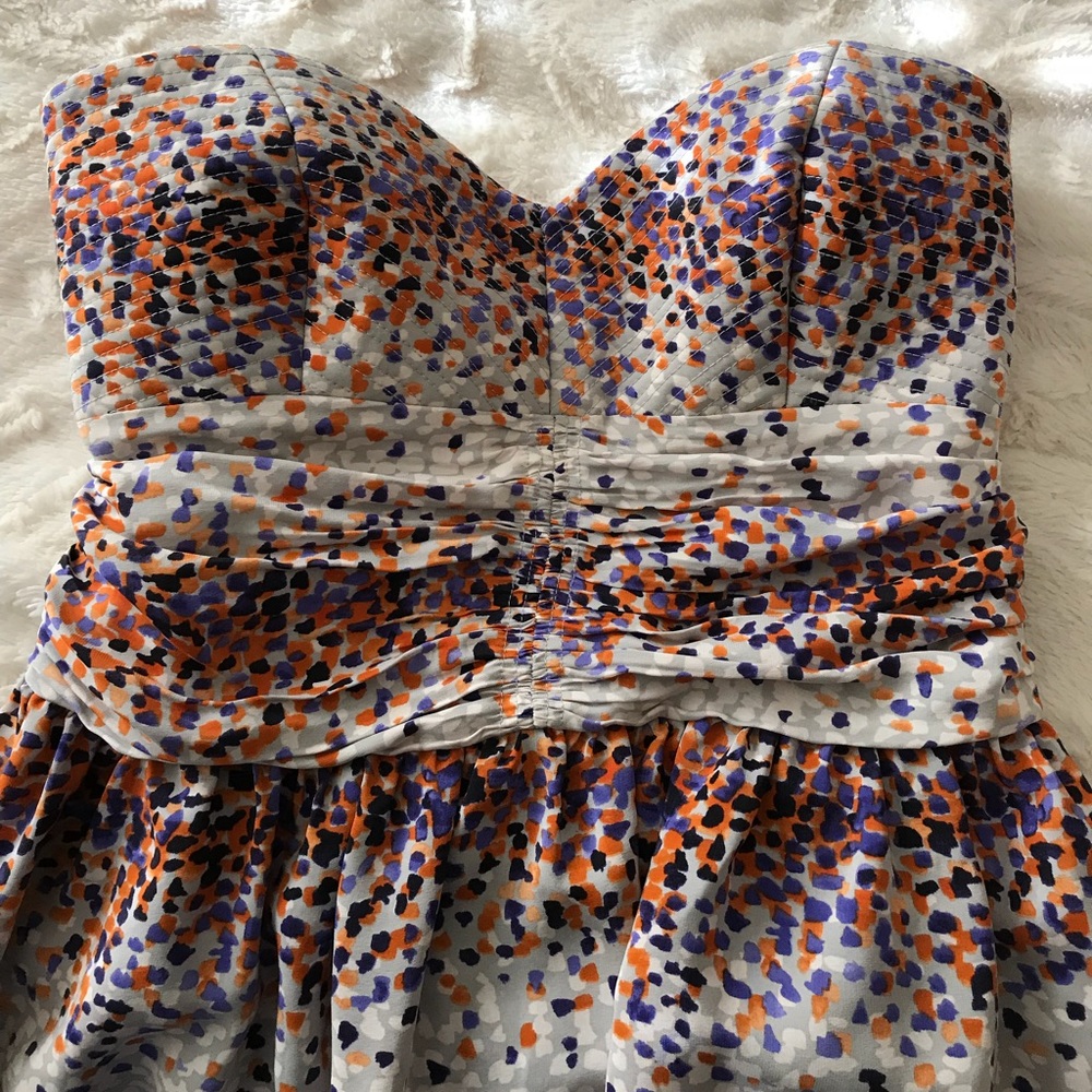 100% Silk Parker Strapless Minidress Size M